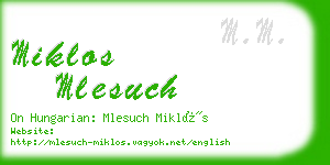 miklos mlesuch business card